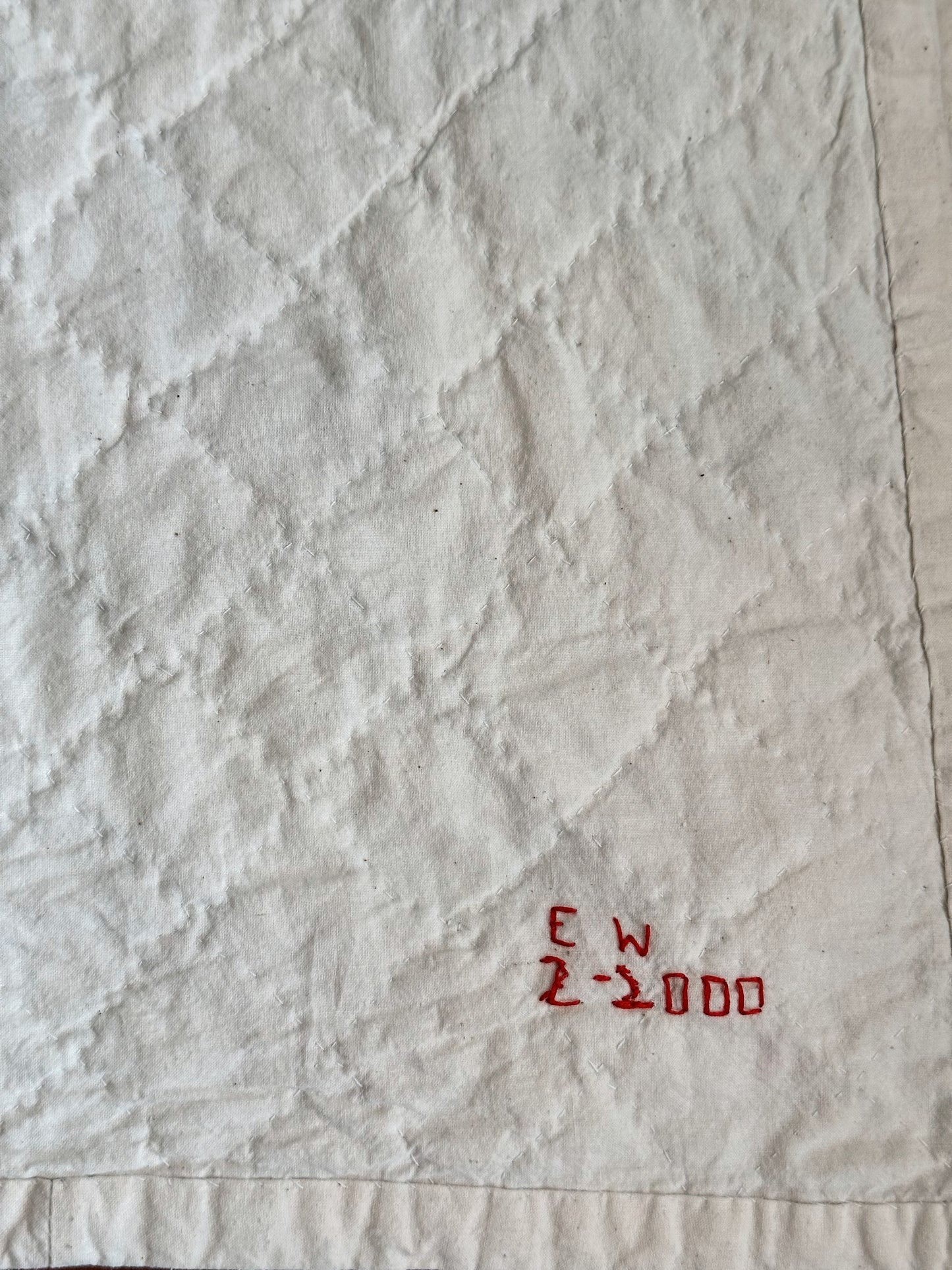 Hand Stitched Patchwork Quilt, Trip Around the World Variation