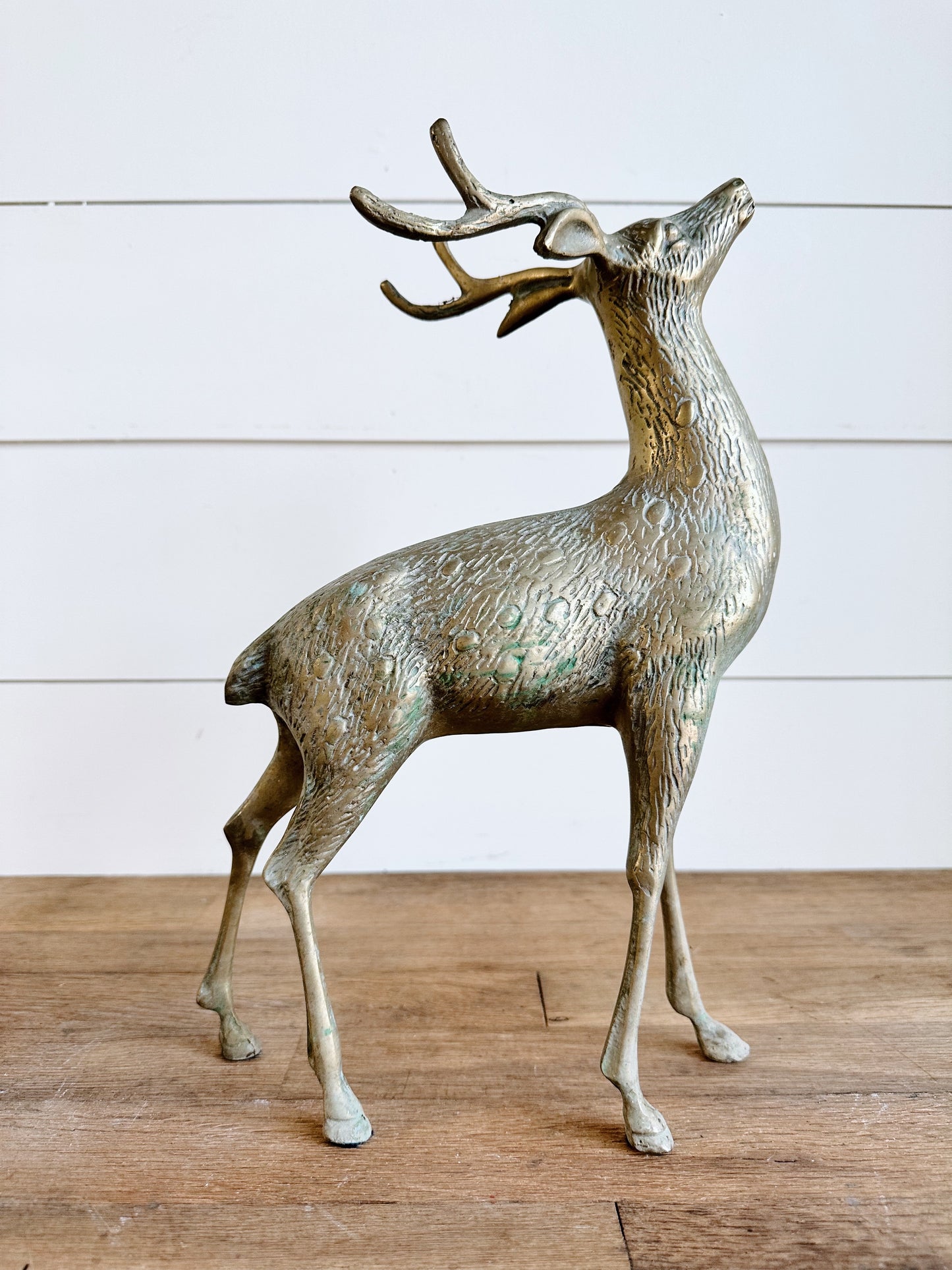 Beautiful Pair of Large Vintage Brass Deer