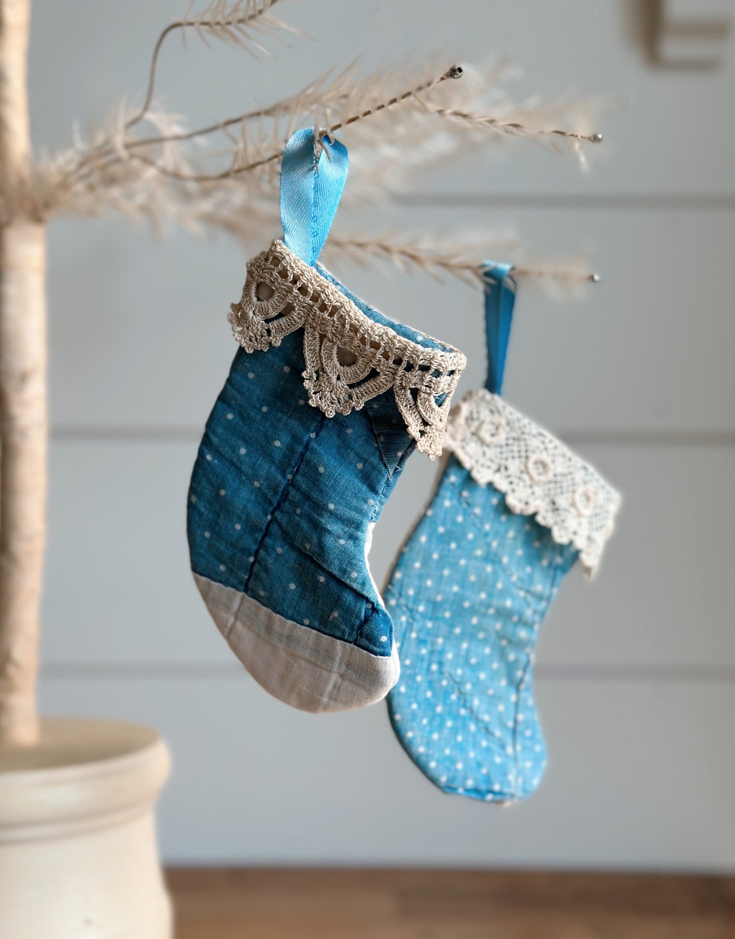 Pair of Petite Vintage Handmade Stockings