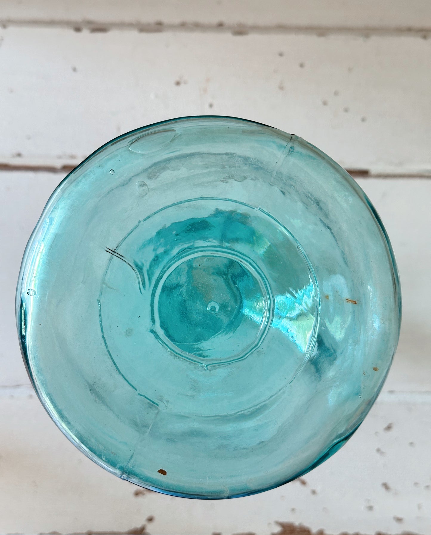 Beautiful Vintage Aqua Glass Bottle