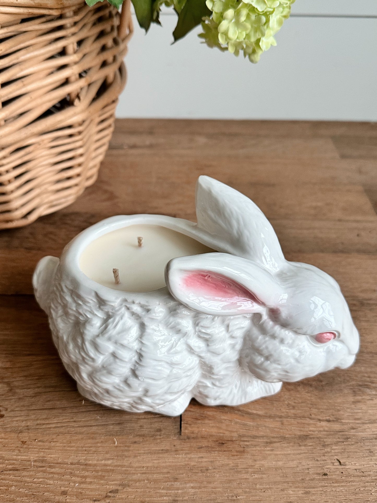 Hand Poured Fresh Pear in a Vintage Bunny Planter