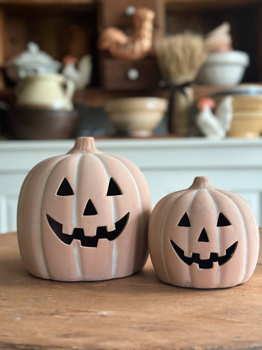 Chubby Terracotta Jack-o-Lanterns