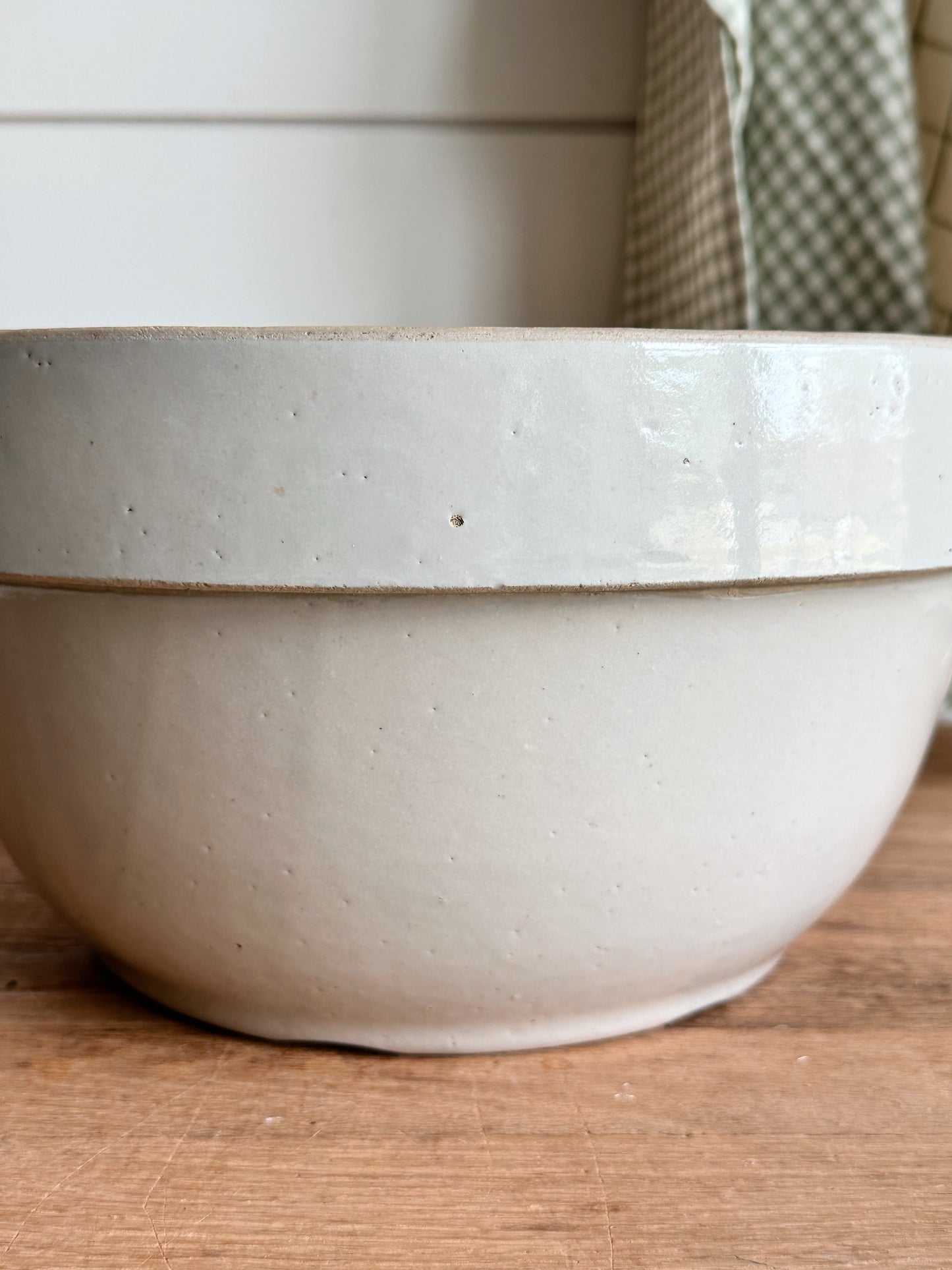 Huge Vintage Stoneware Mixing Bowl
