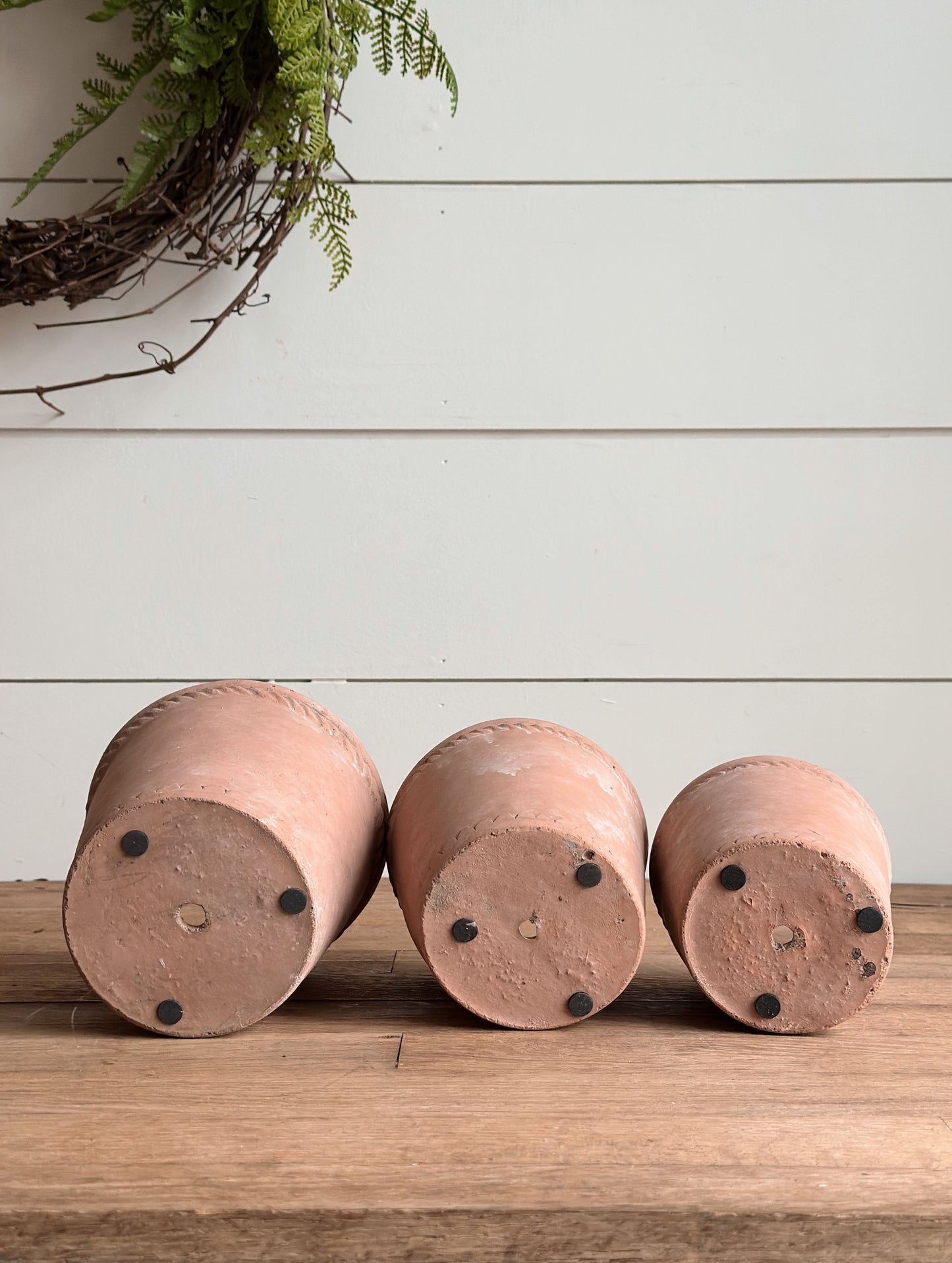 Scalloped Bottom Cement Pots