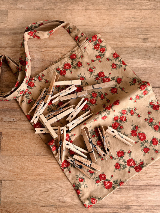 Vintage Handmade Tote & Clothespins