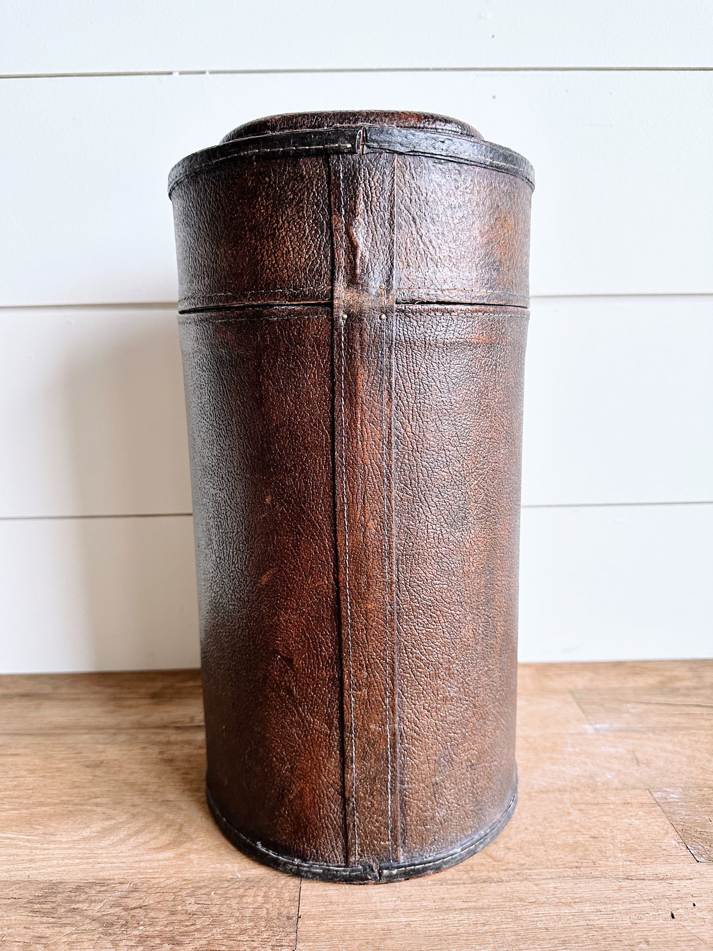 Vintage Leather Beverage Carrier