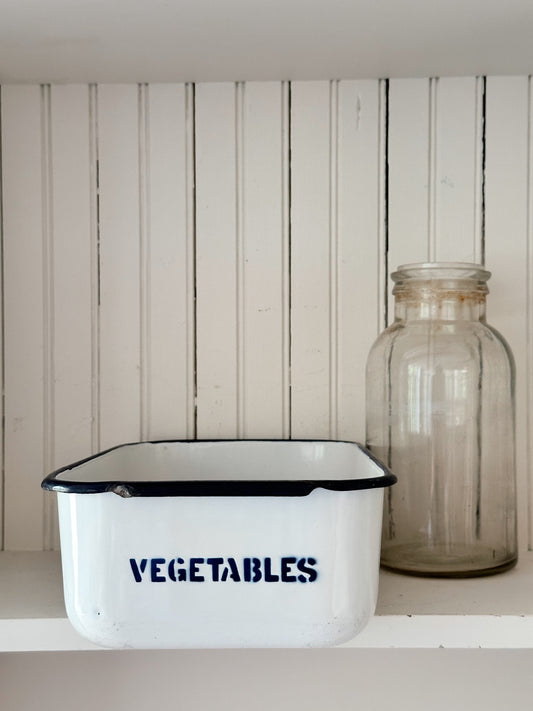 Vintage Enamelware Vegetable Bin