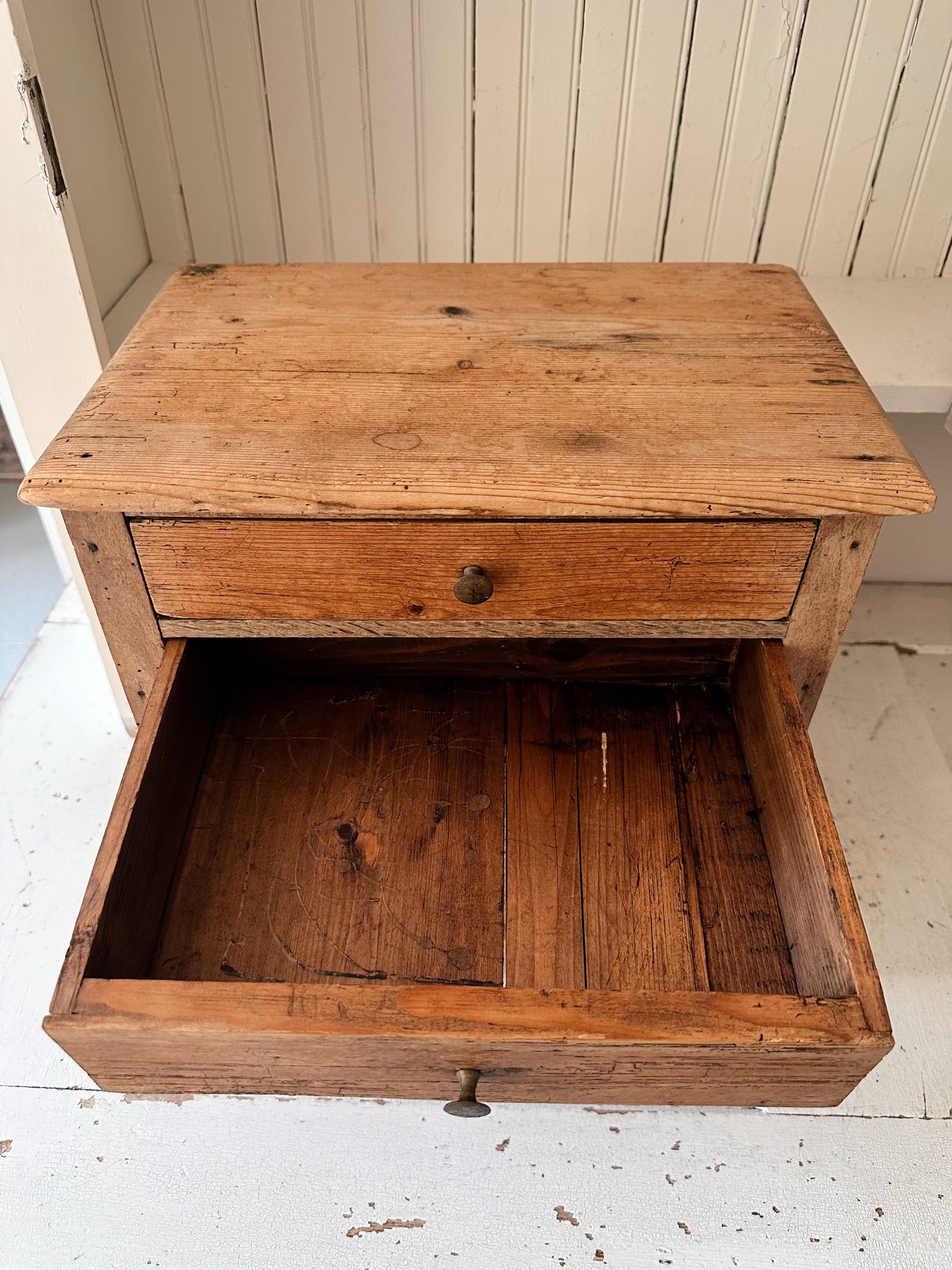 Vintage Pine Table Top Size Chest of Drawers