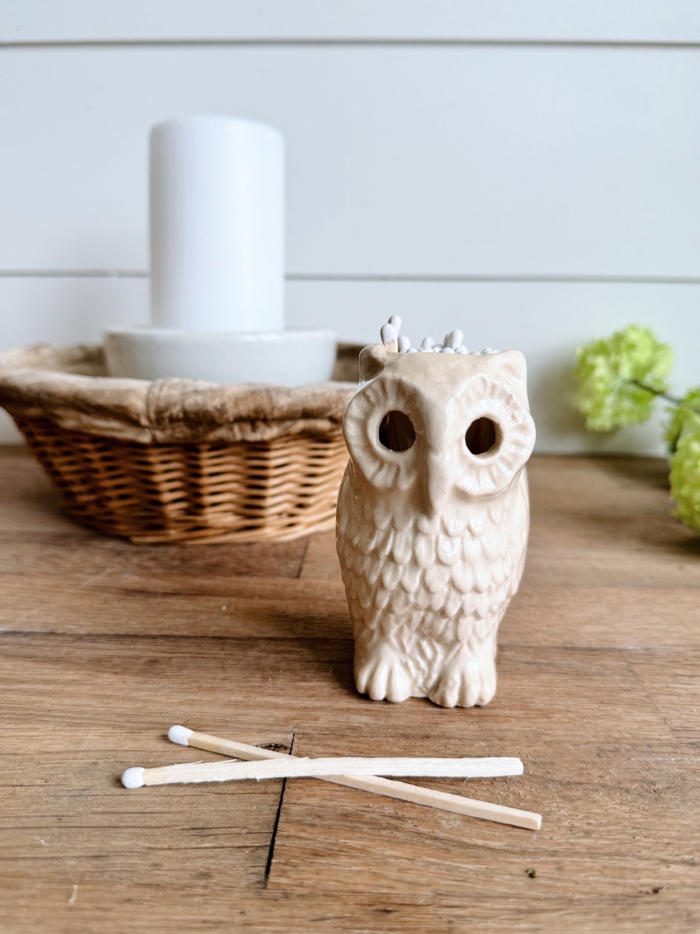 Vintage Owl Matchstick Holder