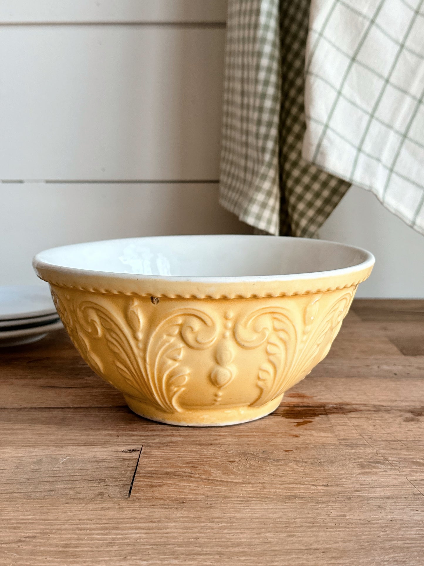 Vintage Yellow Stoneware Bowl