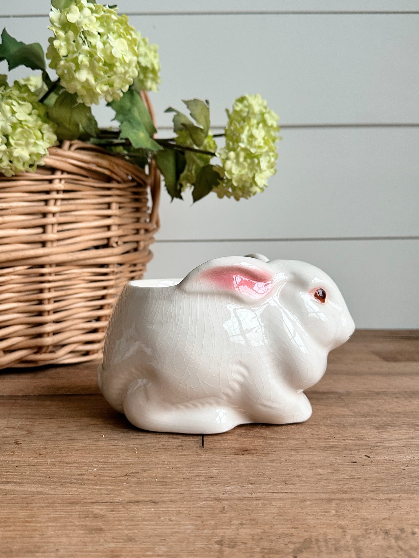 Hand Poured Lemon Blueberry Bread in a Vintage Bunny Planter