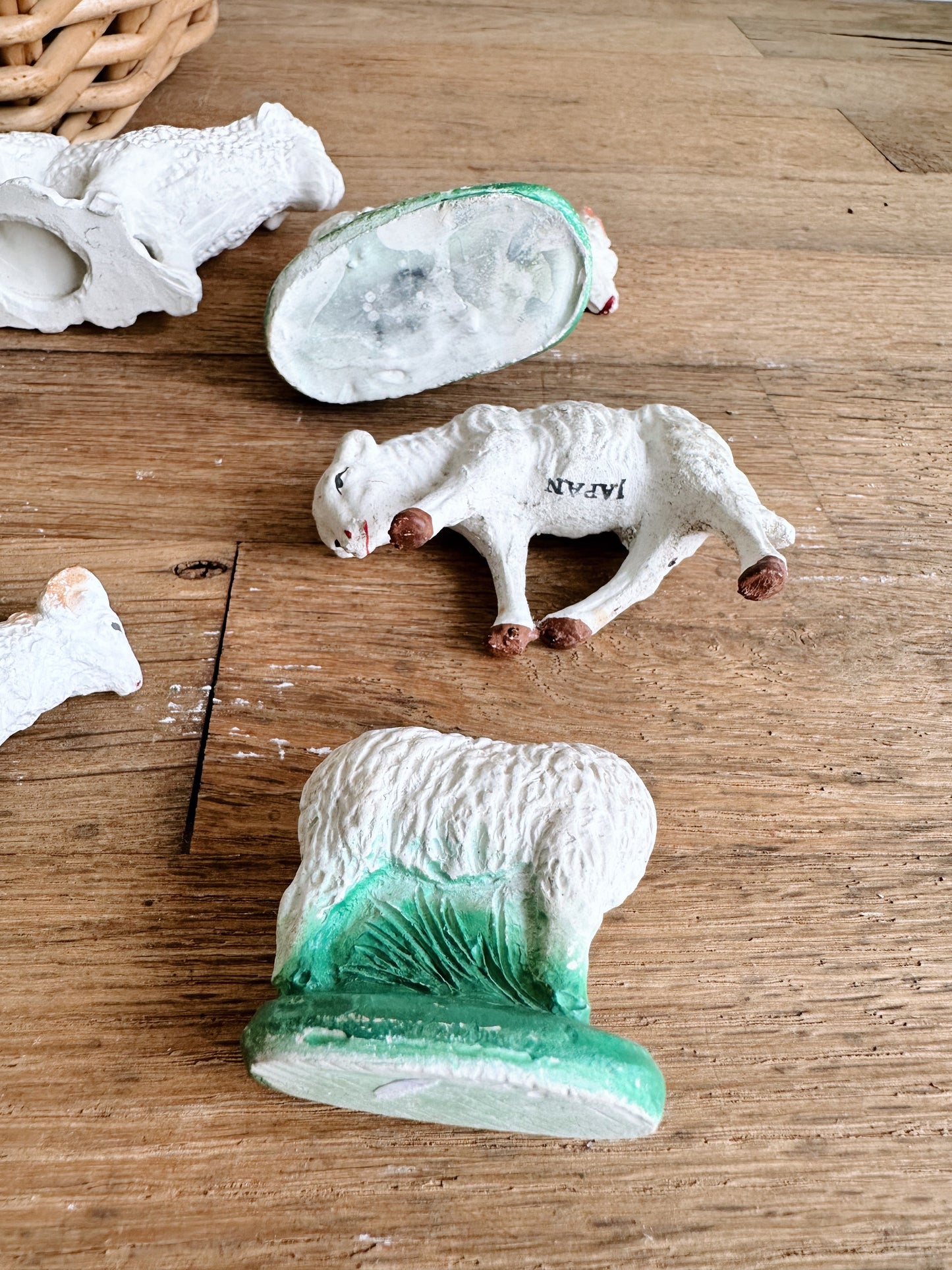 Collection of Six Vintage Sheep Figurines