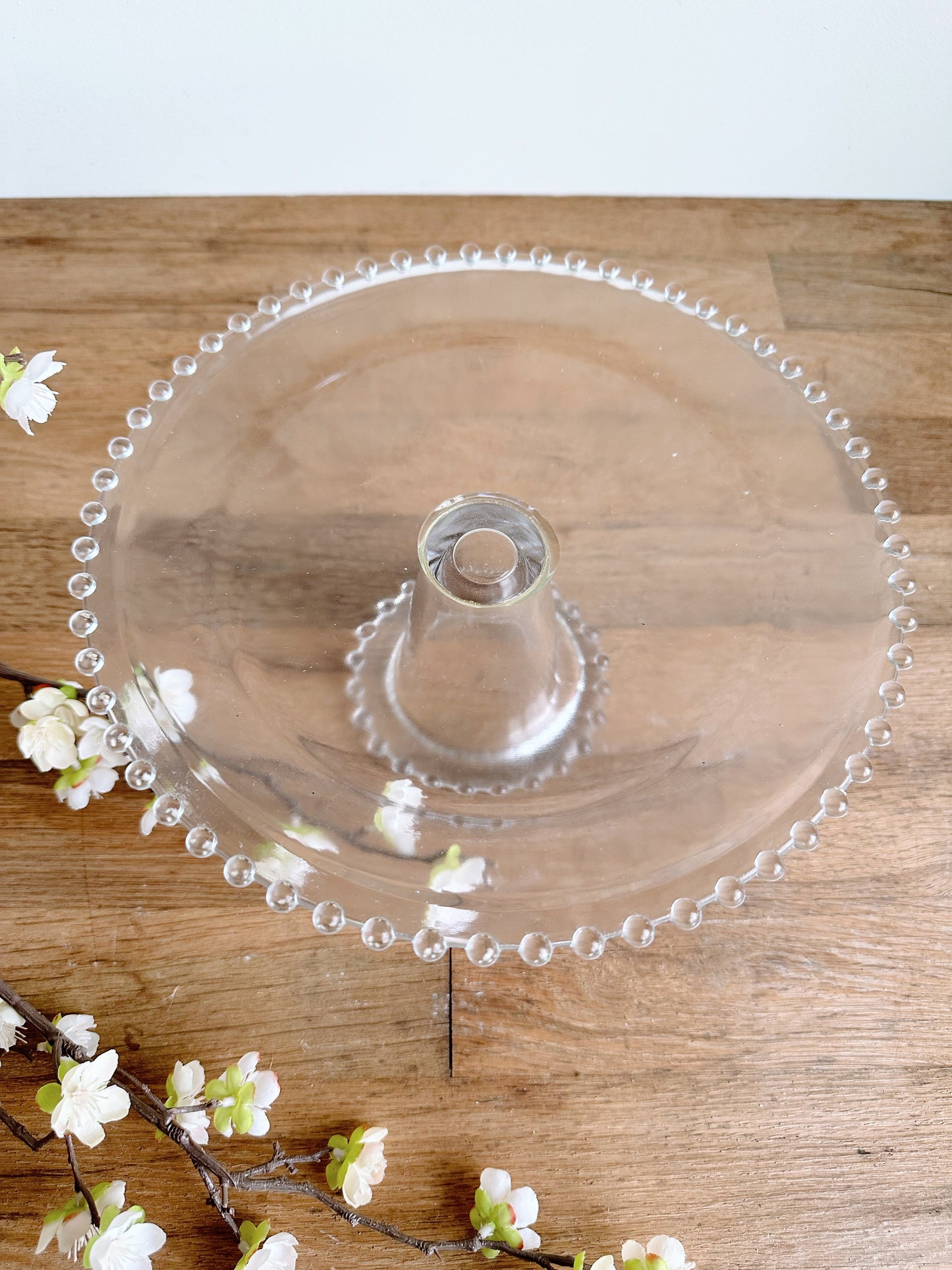 Vintage Imperial Glass Hobnail Cake Stand