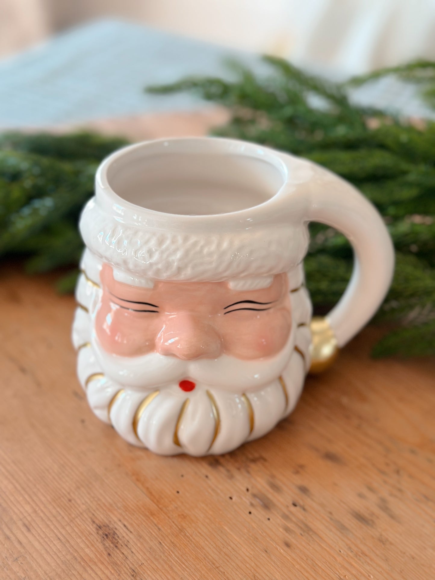 White Santa Mug