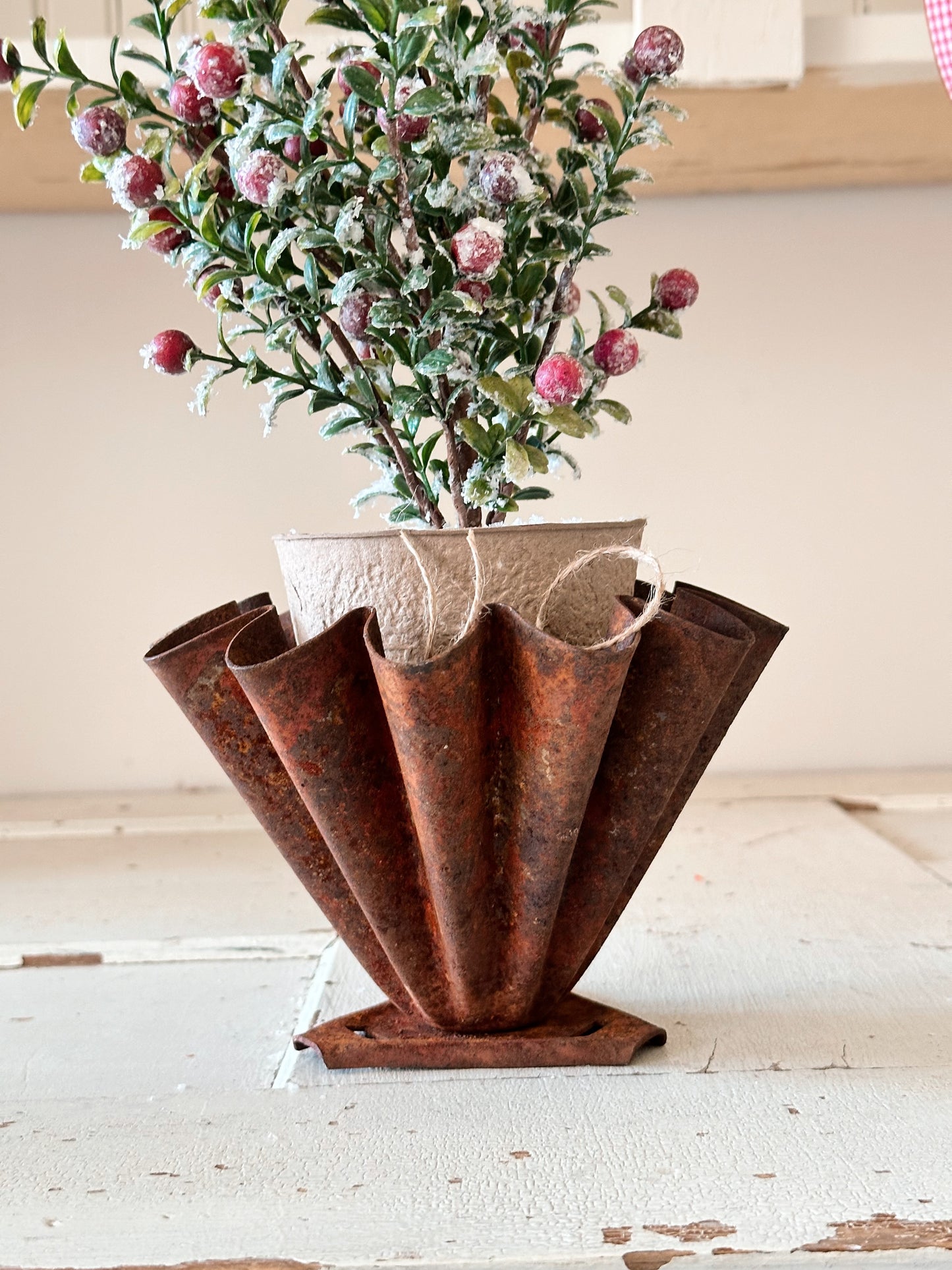 Salvaged Vintage Fluted Tree Stand