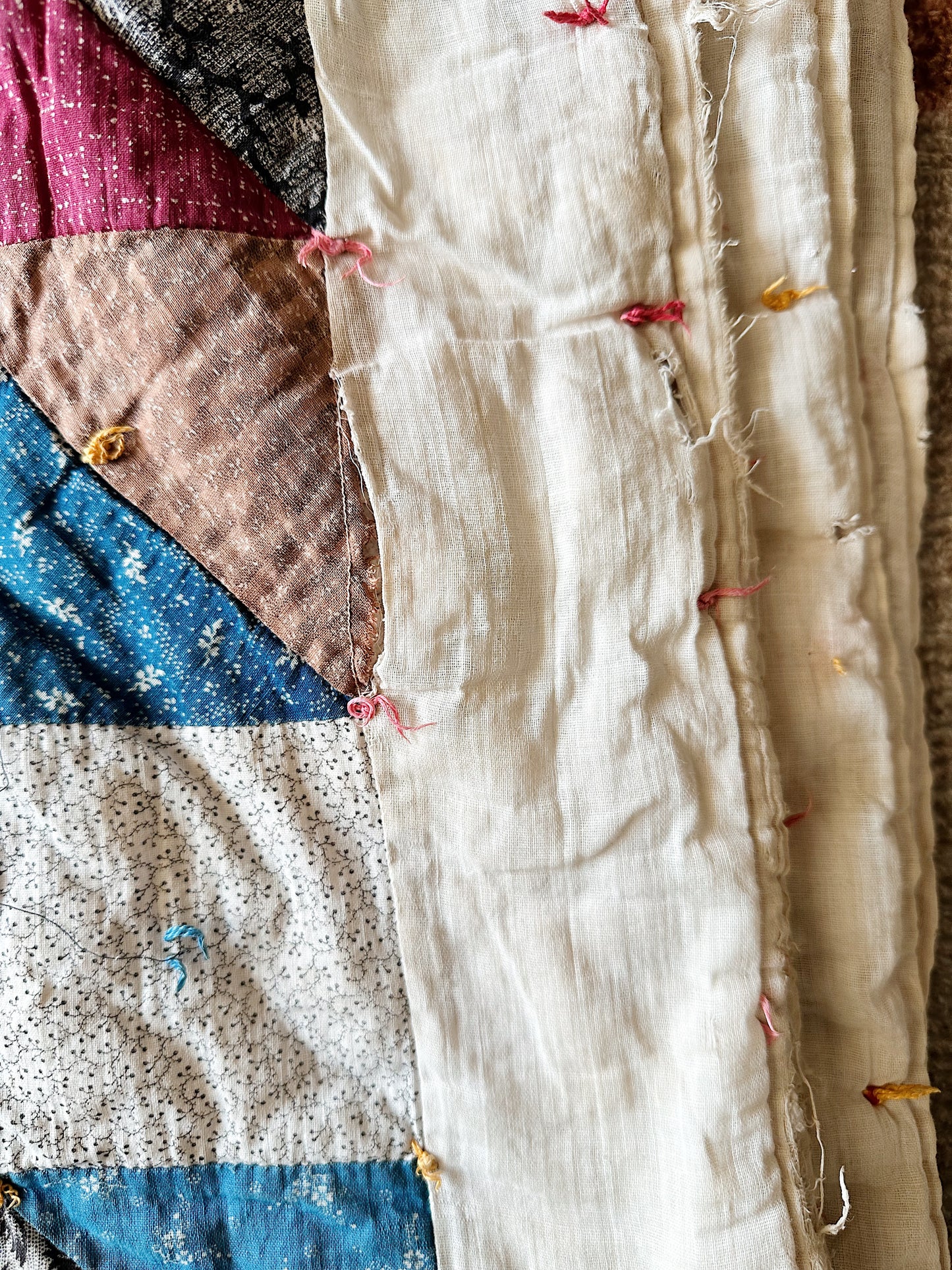 Vintage Handtied Patchwork Quilt