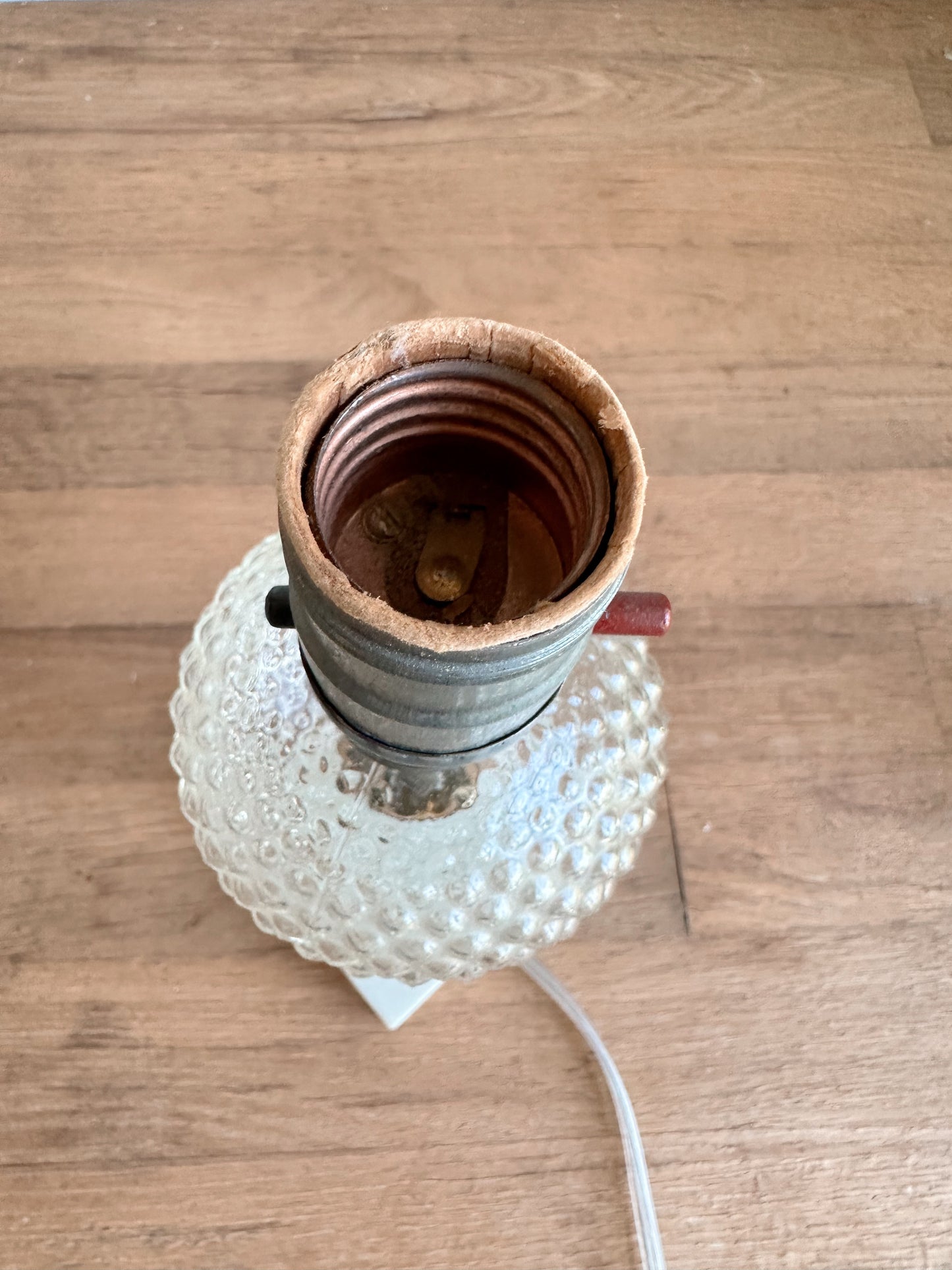 Vintage Hobnail & Marble Lamp