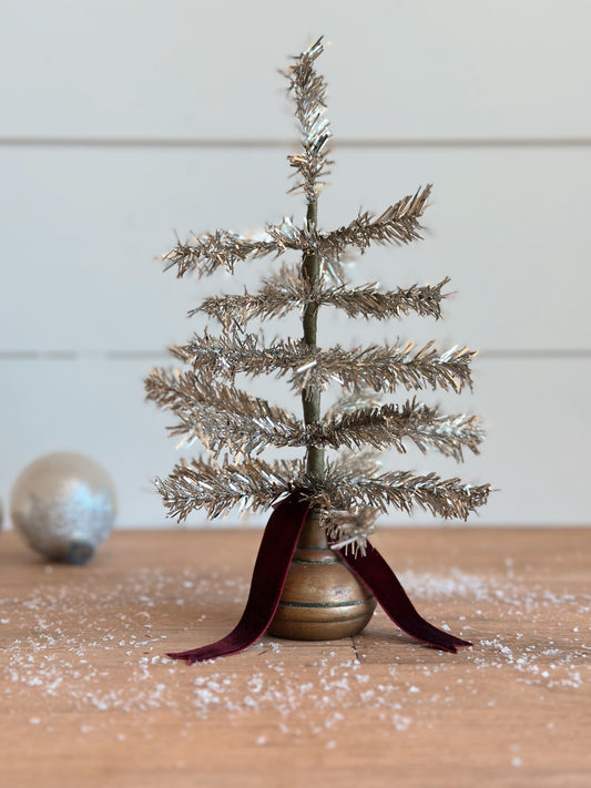 Vintage Brass Knob Tinsel Tree