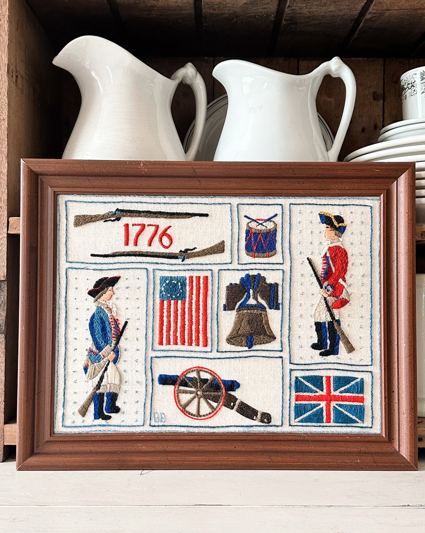 Vintage Americana Crewel Work