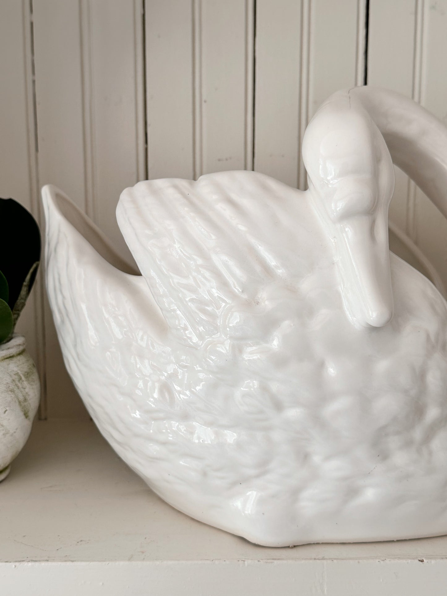 Large Vintage Swan Planter