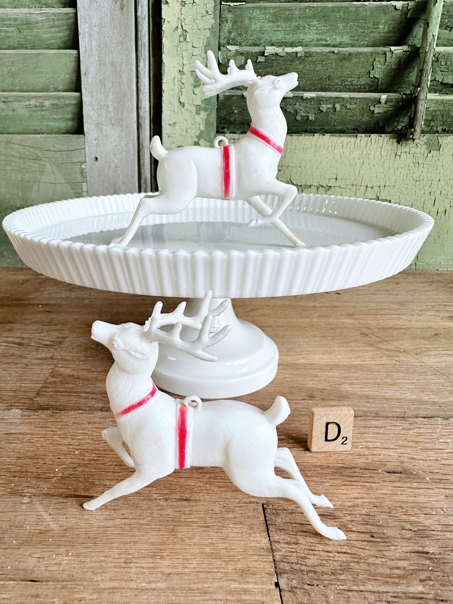 Set of Two Vintage Plastic Deer