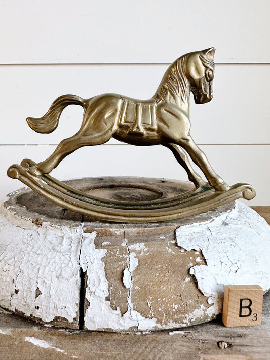 Vintage Brass Rocking Horse