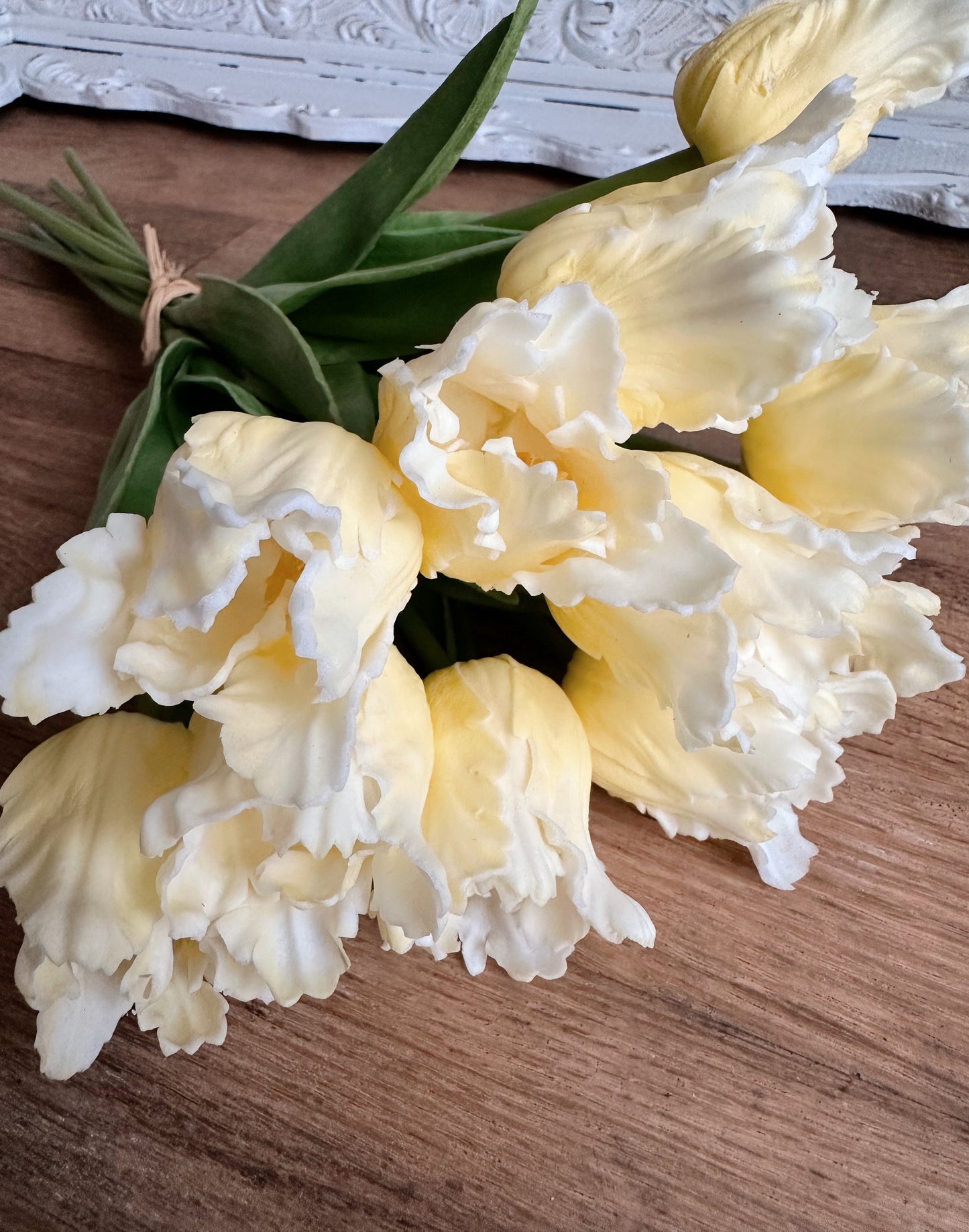 Real Touch Parrot Tulips, Butter Yellow