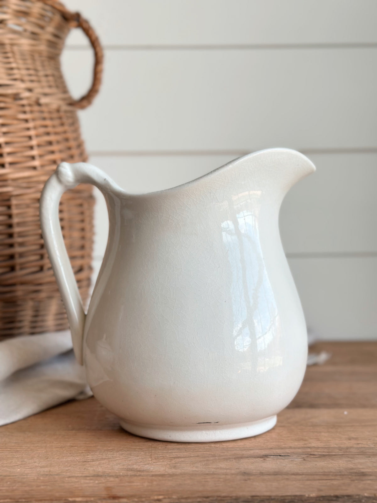 Antique American W.C. Co Ironstone Pitcher