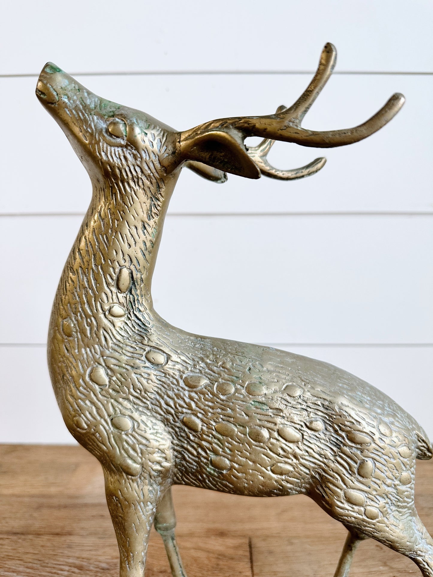 Beautiful Pair of Large Vintage Brass Deer