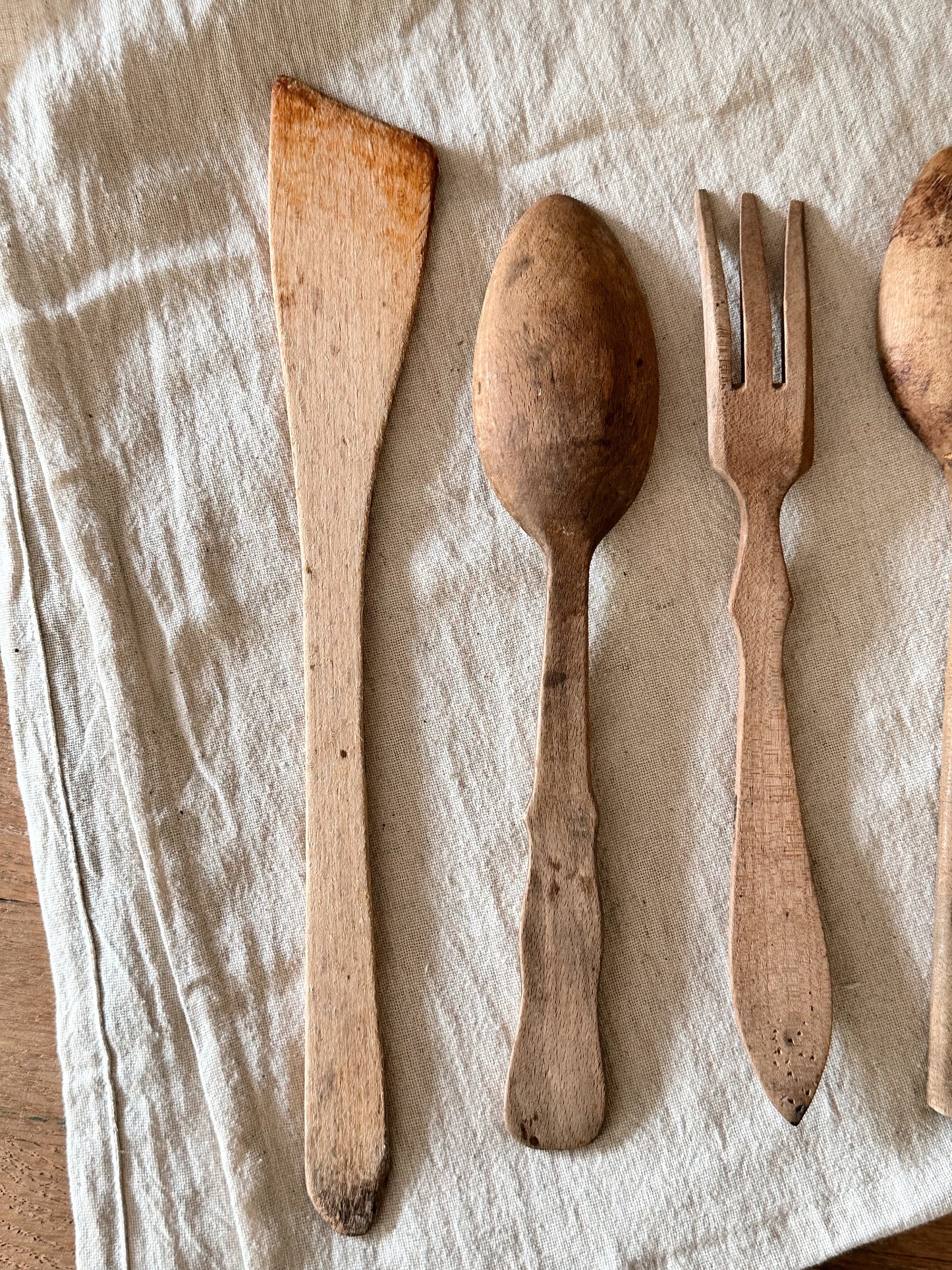 Collection of Old Wood Utensils