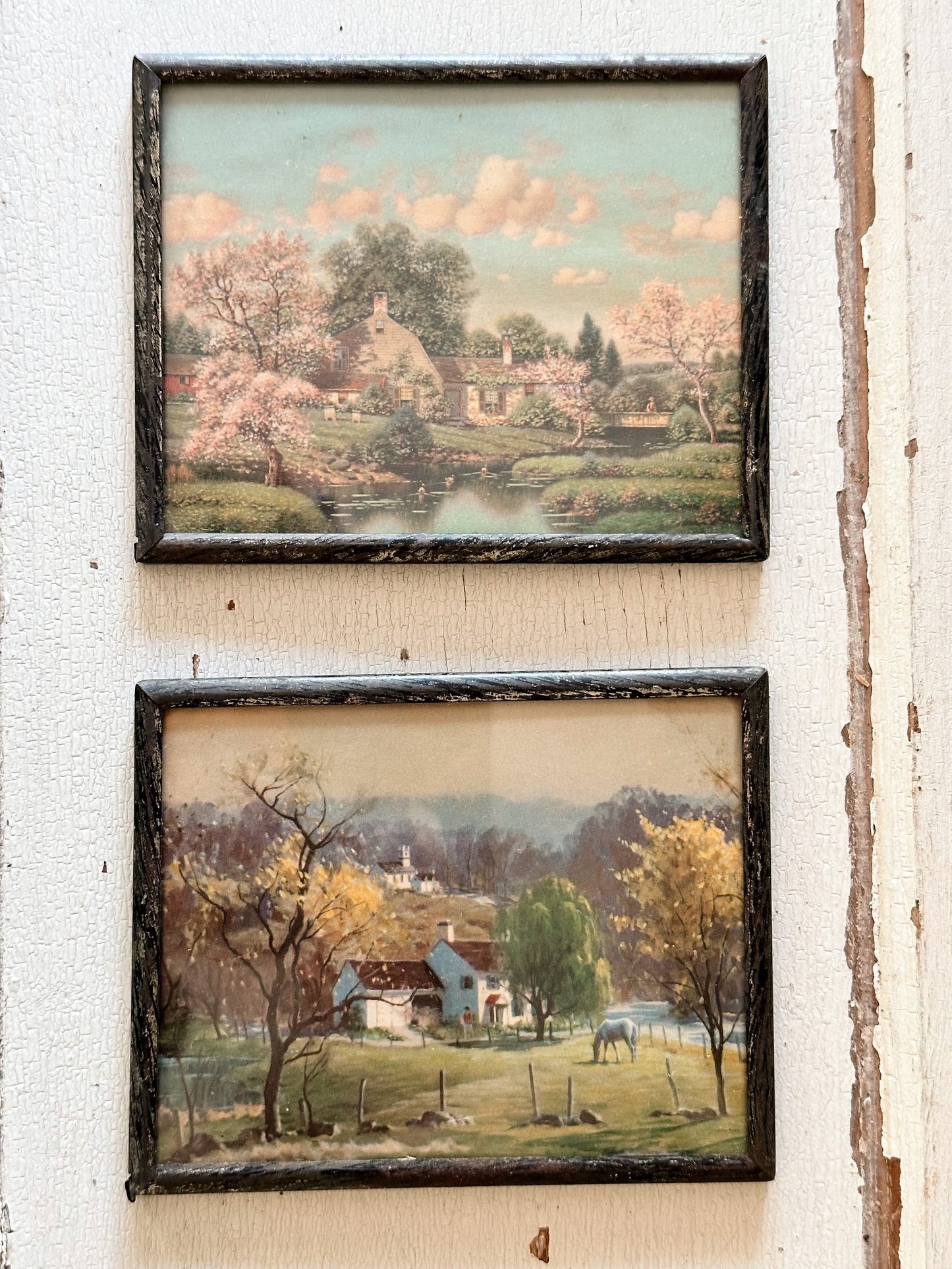 Set of Two Petite Vintage Framed Prints