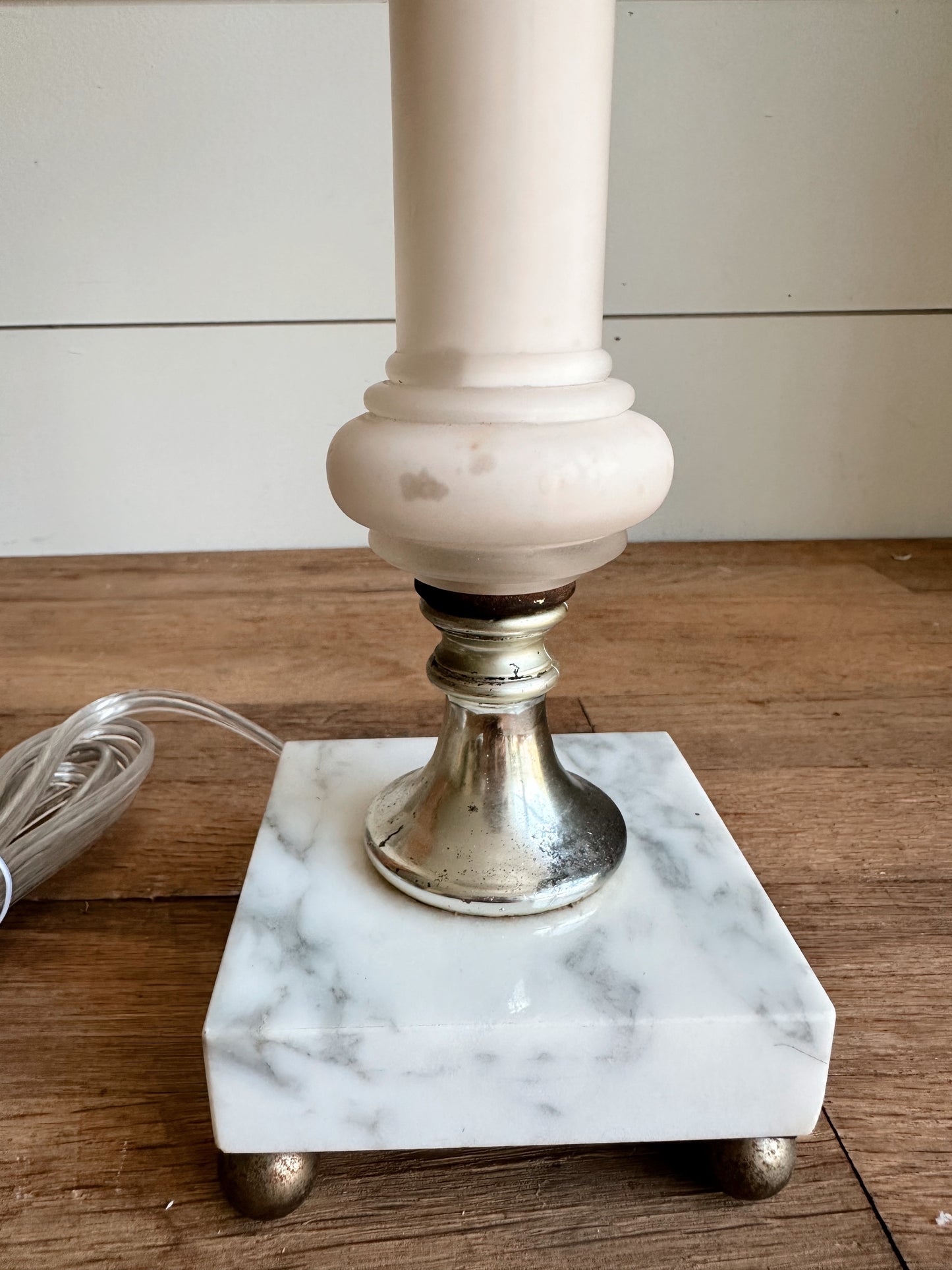 Vintage Glass & Marble Lamp