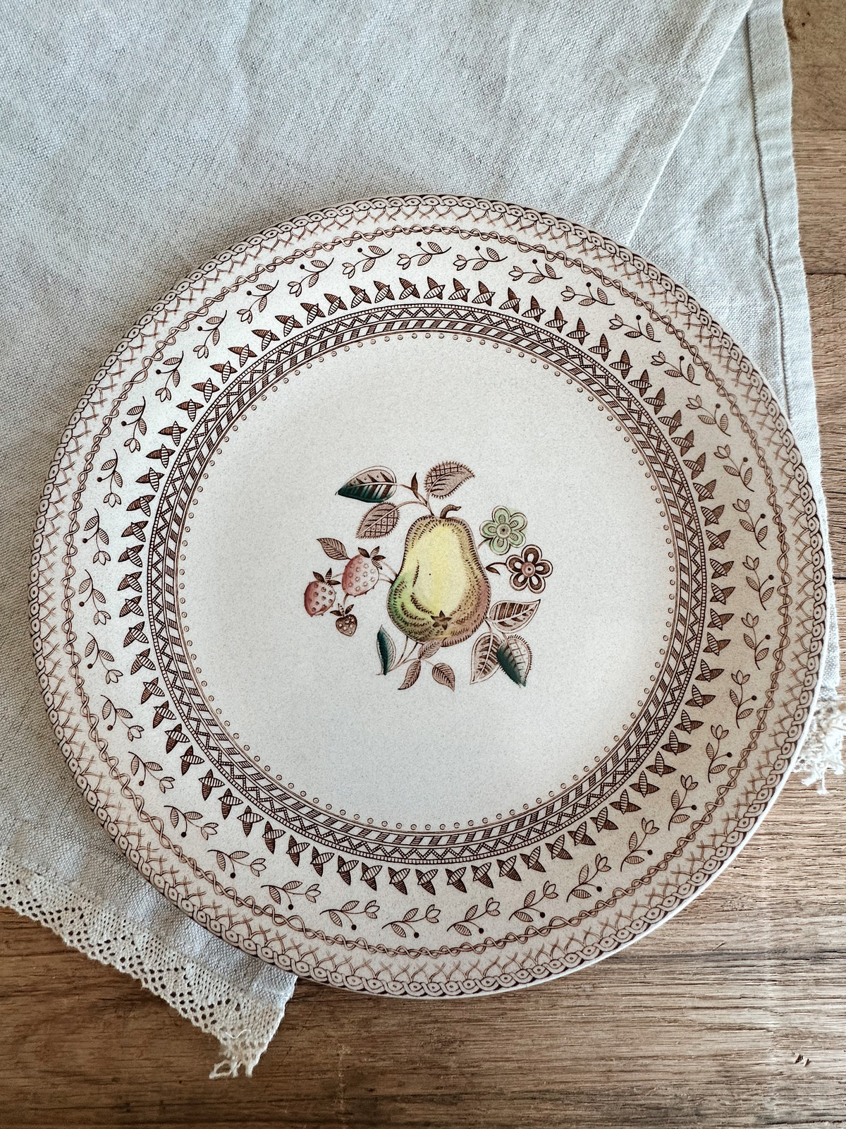 Pair of Vintage Johnson Bros “Fruit Sampler” Dinner Plates