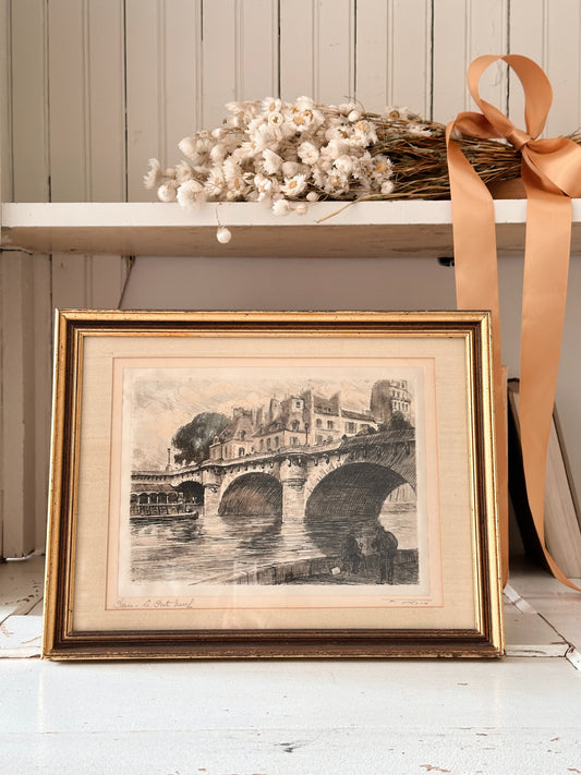 Vintage Paris Drawing (signed)