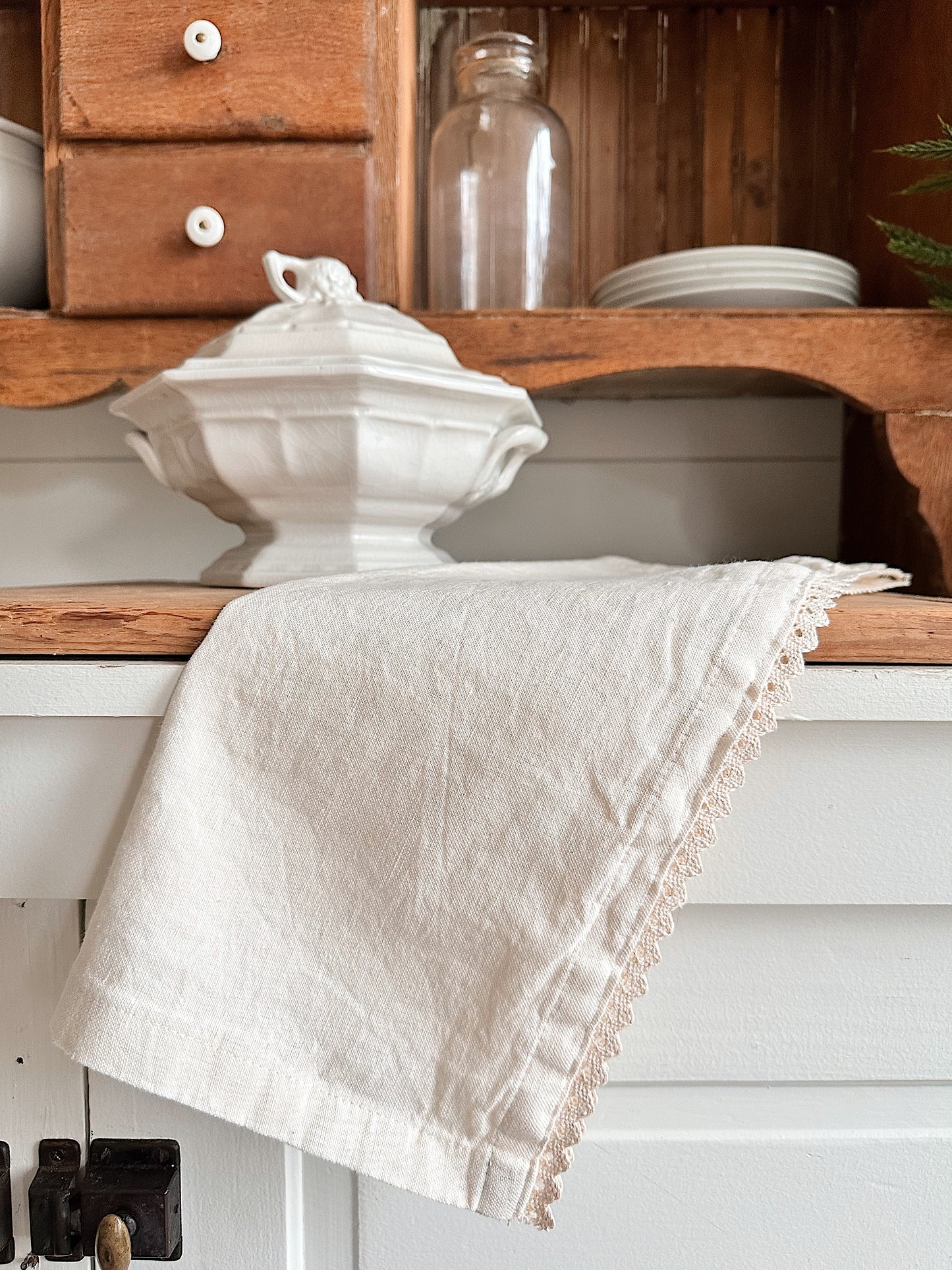 Heirloom Linen Tea Towels (Off-White)