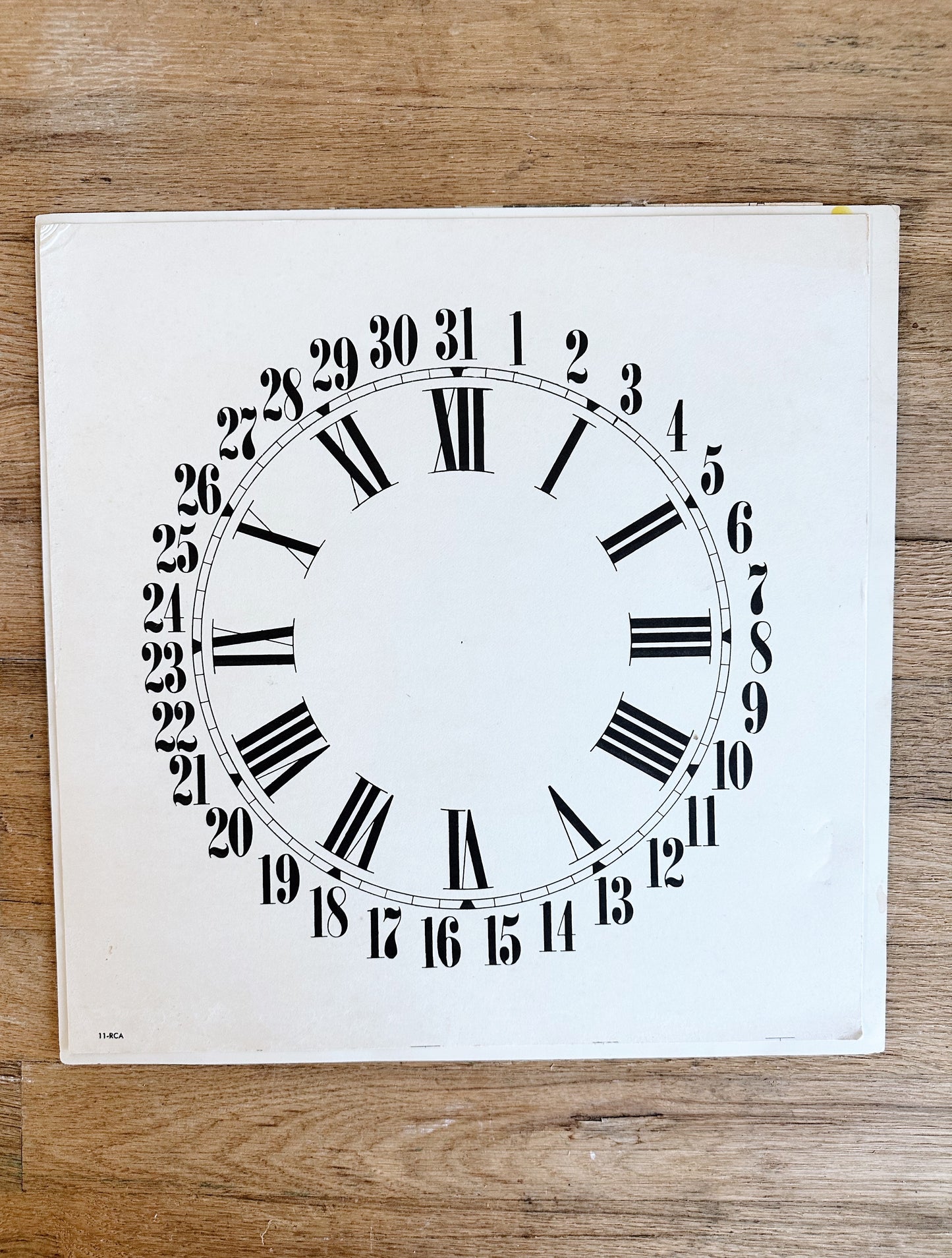 Collection of Five Vintage Paper Clock Faces