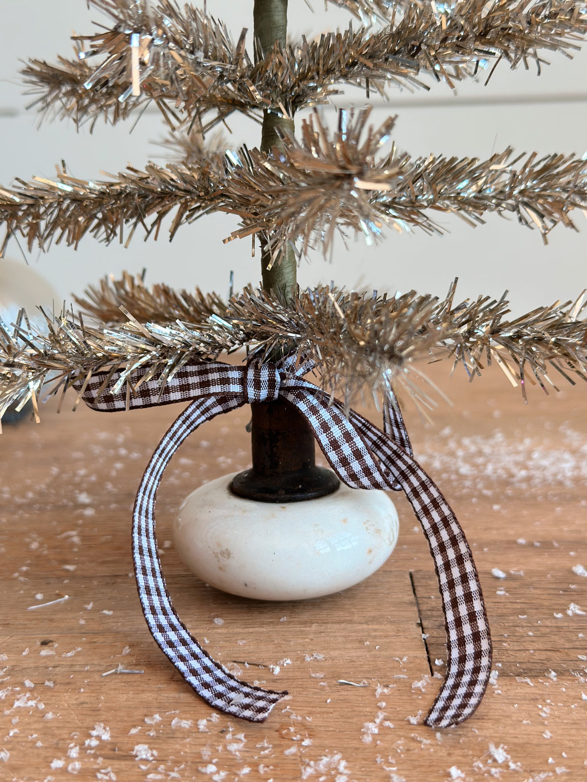 Vintage Porcelain Knob Tinsel Tree