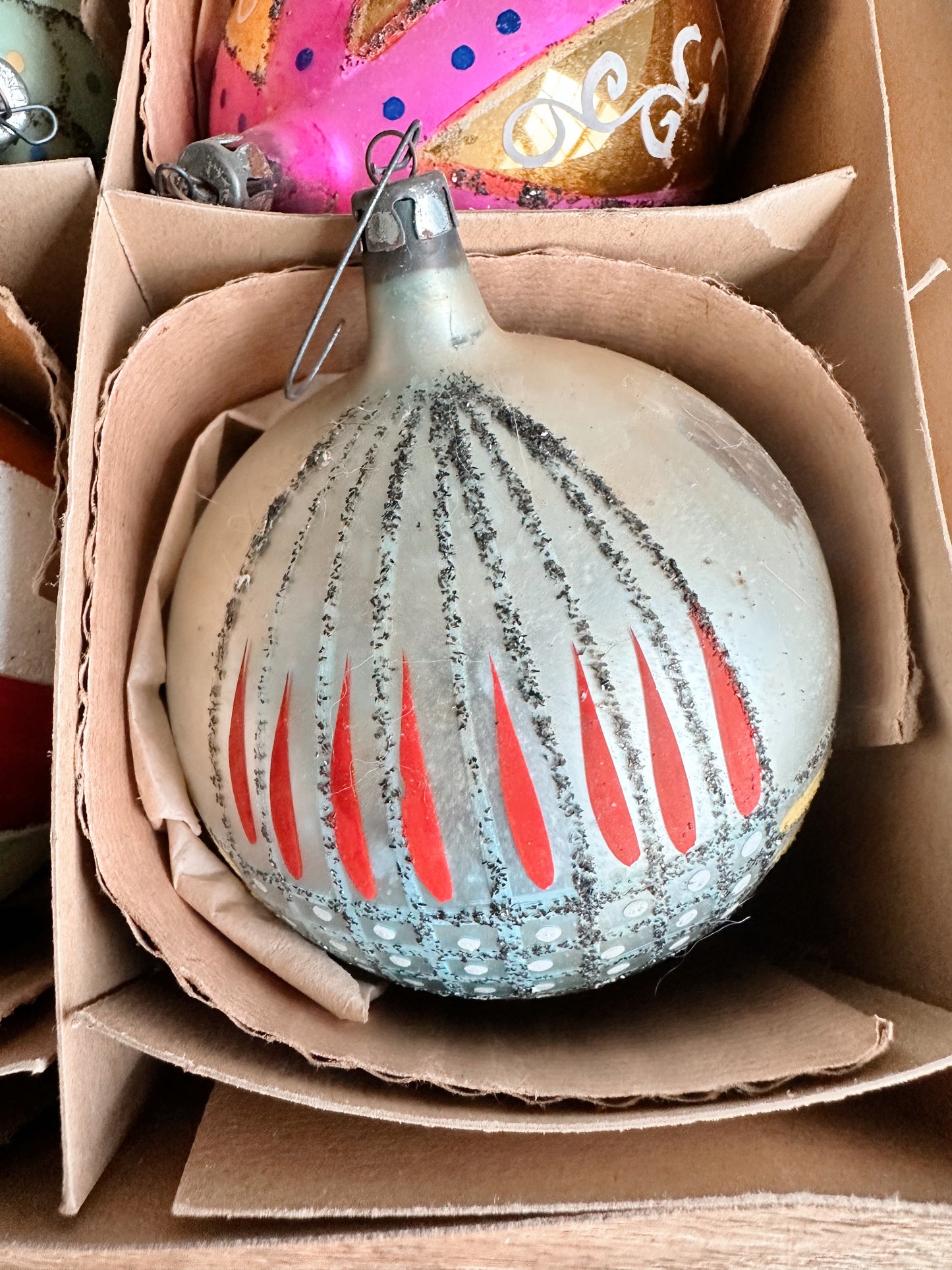 Box of Hand Painted Jumbo Vintage Polish Fantasia Ornaments