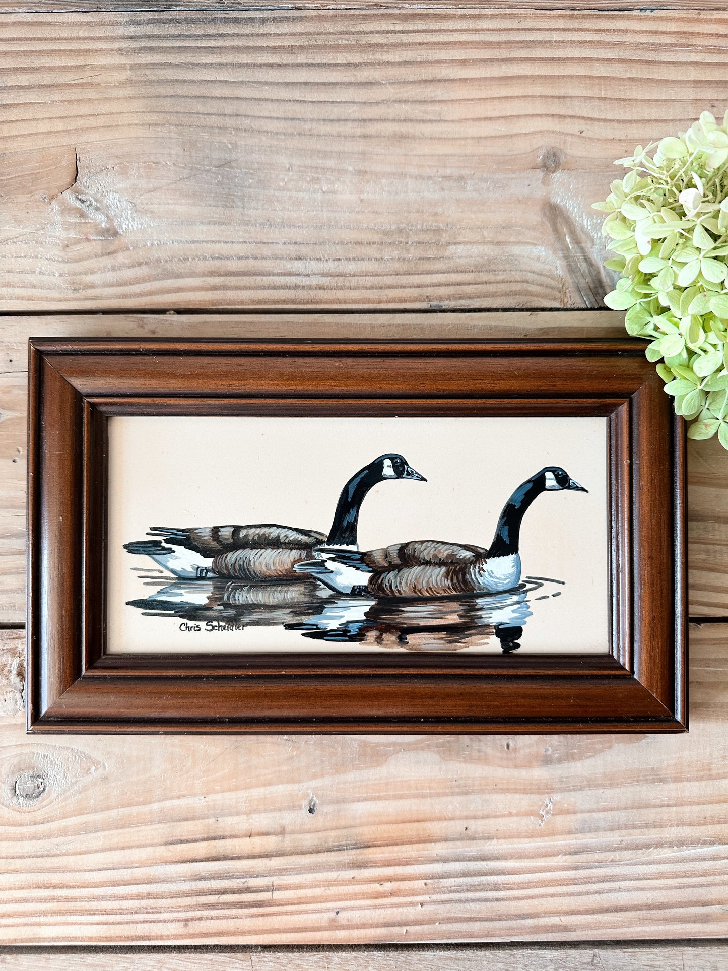 Vintage Hand Painted Canadian Geese Tile, H&R Johnson Tiles, England