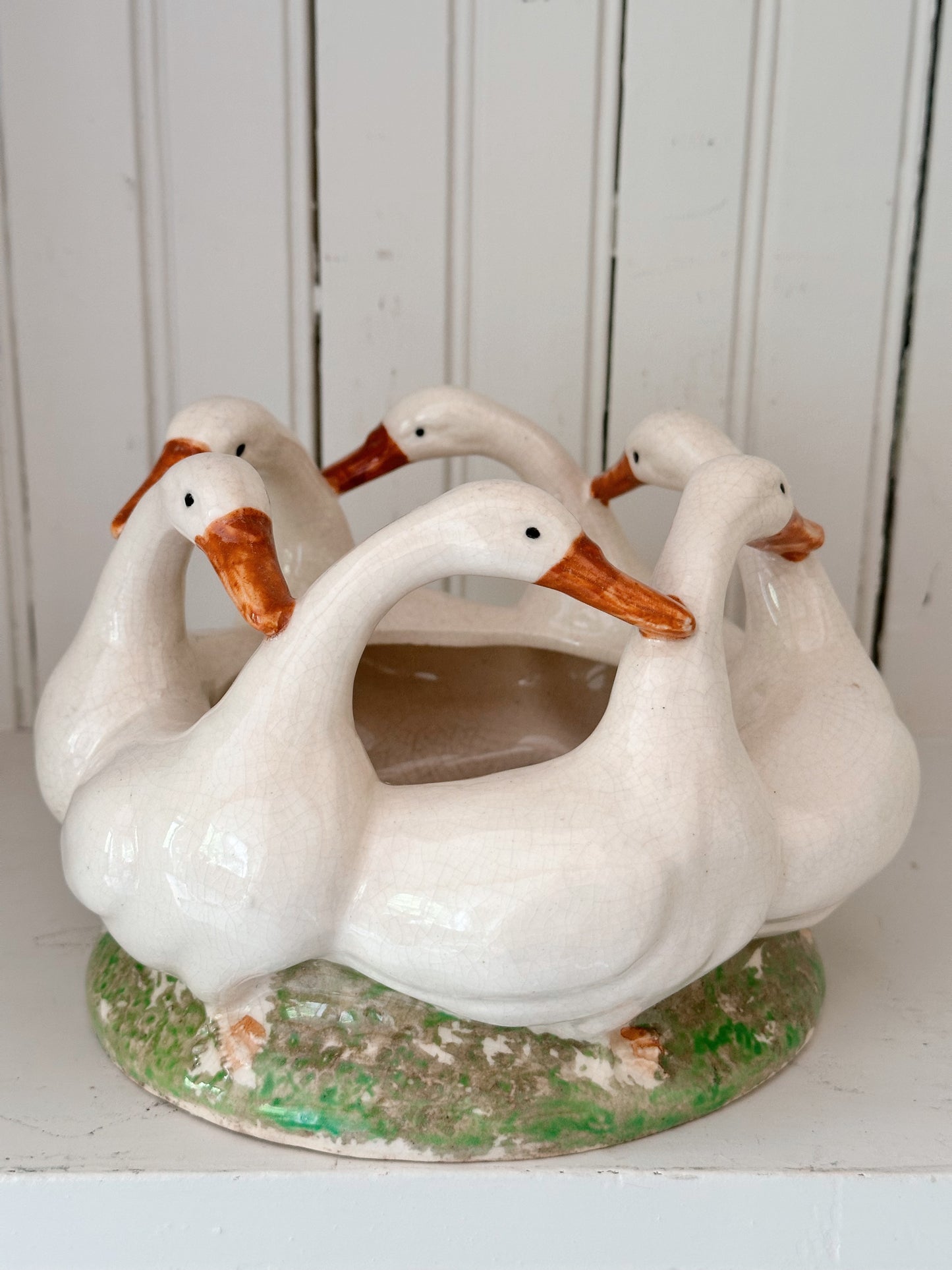 Adorable Vintage Gaggle of Geese Planter (Japan)