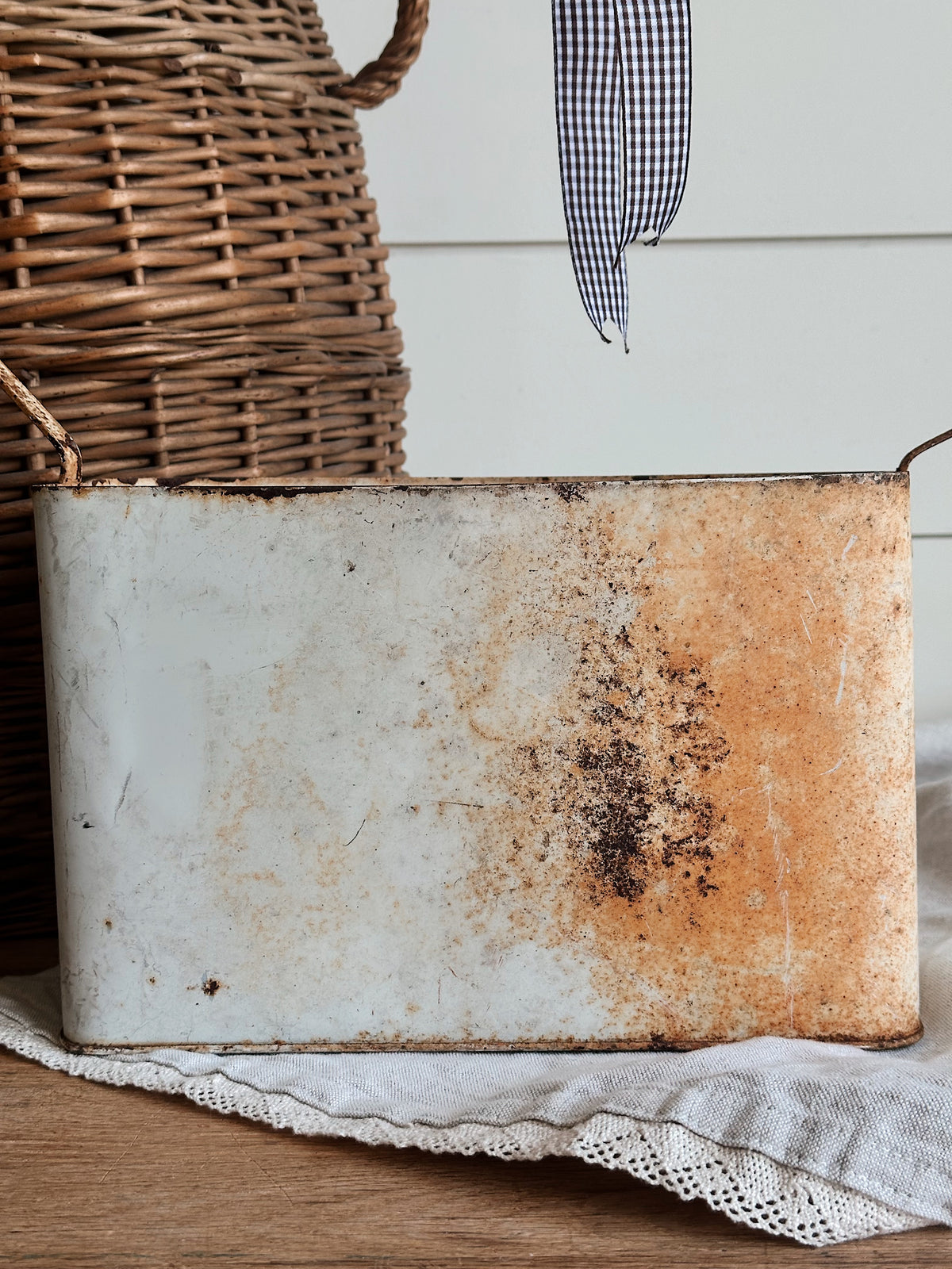 Vintage Metal Funeral Basket