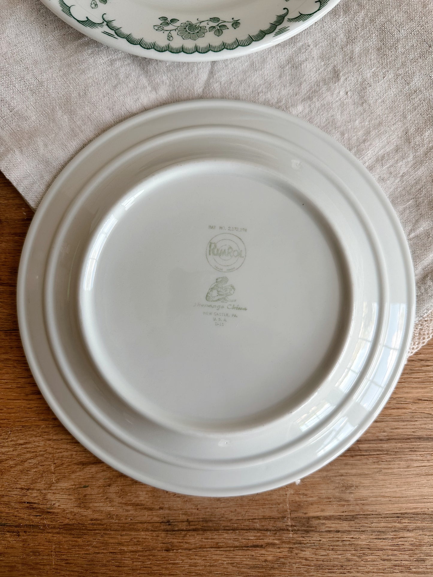 Pair of Vintage Shenago China Restaurant Ware Plates, Chardon Rose Pattern