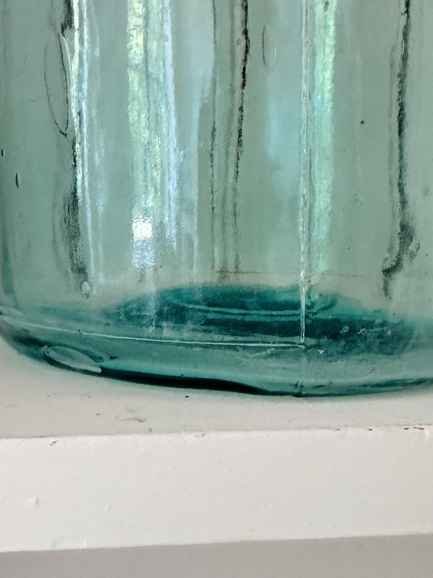 Beautiful Vintage Aqua Glass Bottle