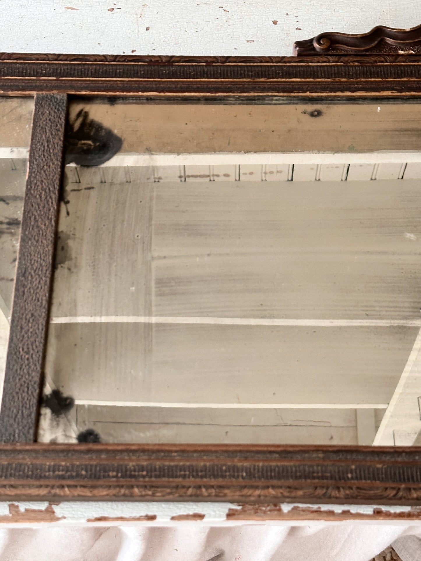 Antique Three Panel Buffet / Mantel Mirror