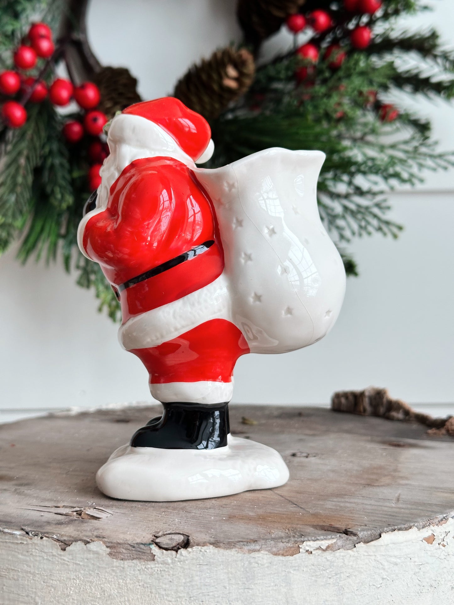 Vintage Fitz & Floyd Santa Vase