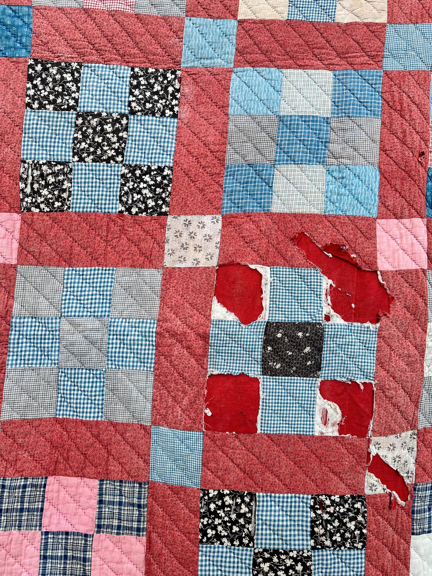 Antique Nine Patch Variation Quilt