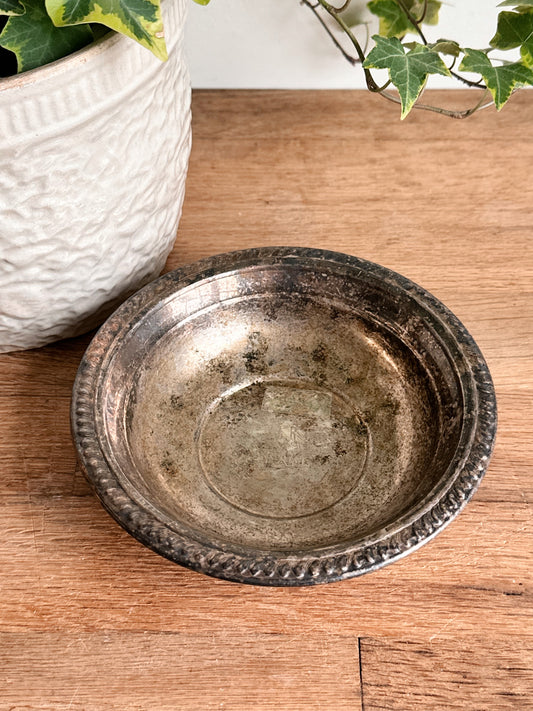 Vintage Silver Plate Monogrammed Dish