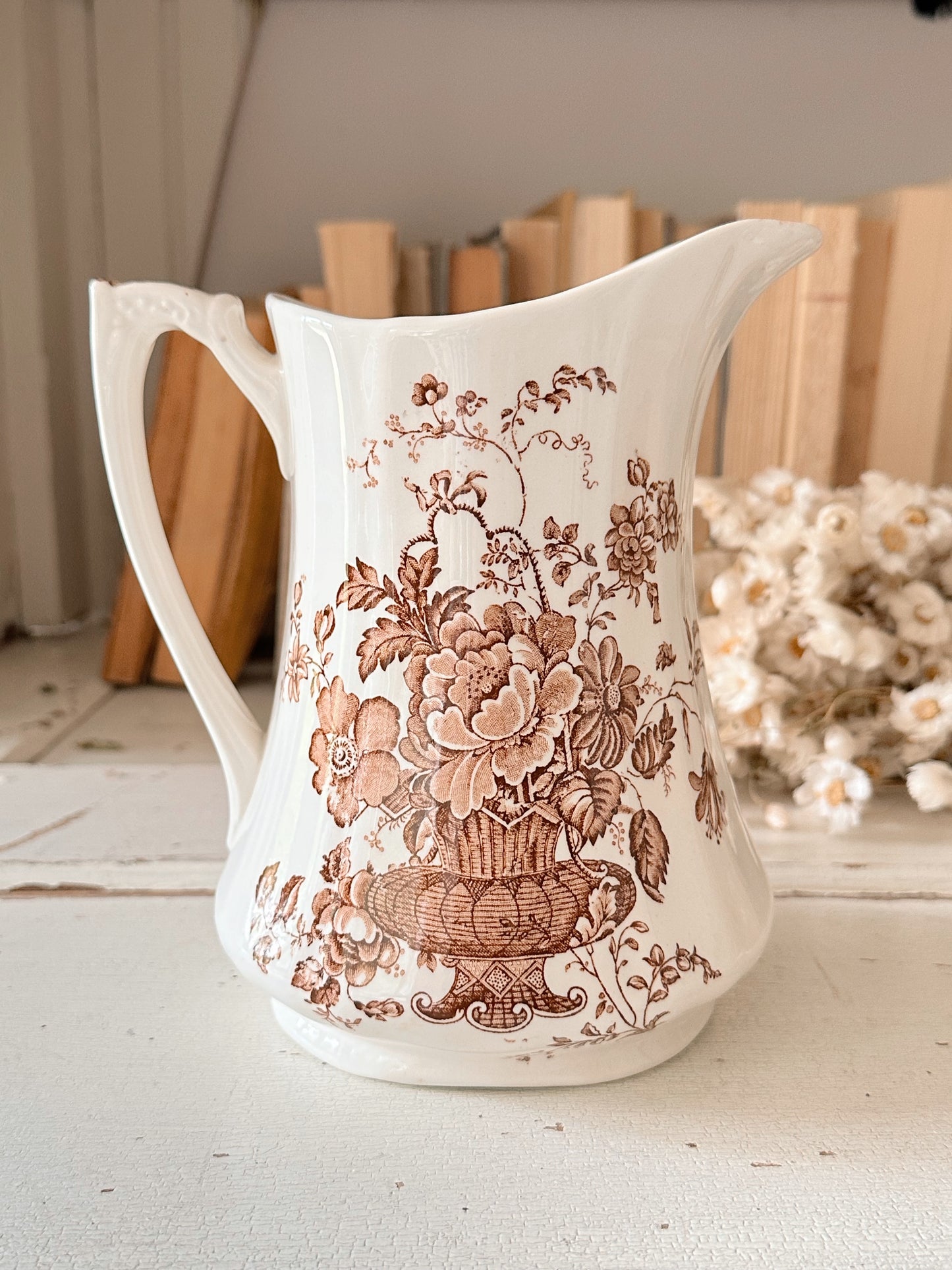 Vintage Alfred Meakin Ironstone Transferware Pitcher