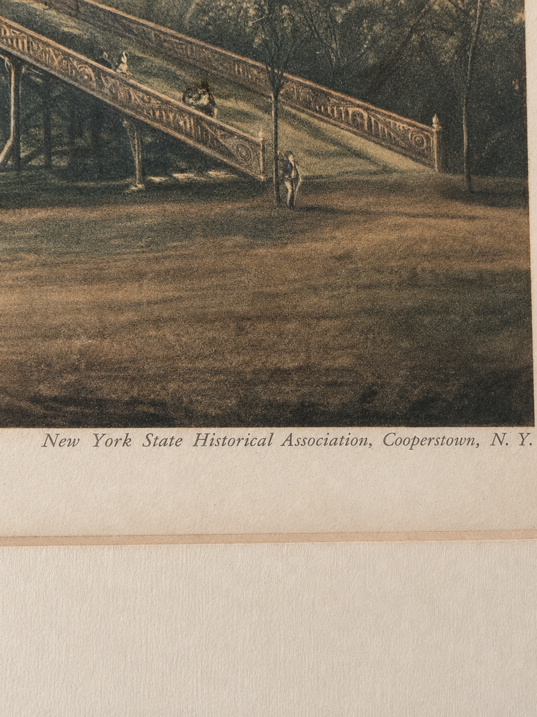 Vintage 1947 George H. Durrie “Main Street, Saratoga Springs NY” Framed Art Print