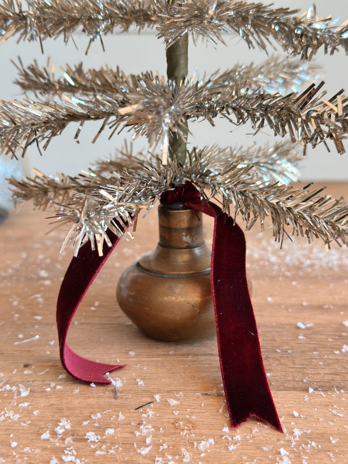 Vintage Brass Knob Tinsel Tree